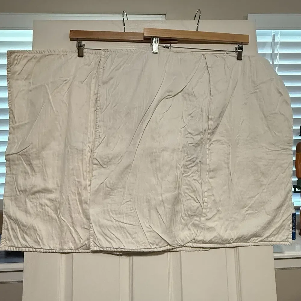 (2) Restoration Hardware 26x26 Quilted Pillow Covers Set Cream Thick 100% Cotton